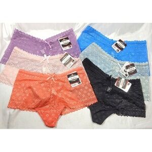 Angelina 6-Pack Women's Lace Hipster Panties - B365P1 - Multi Colors - Large